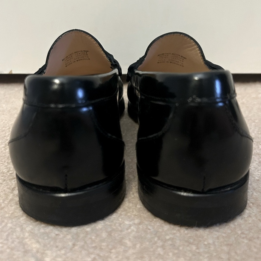 J. Crew Black Leather Penny Loafers Slip-On - Picture 7 of 10
